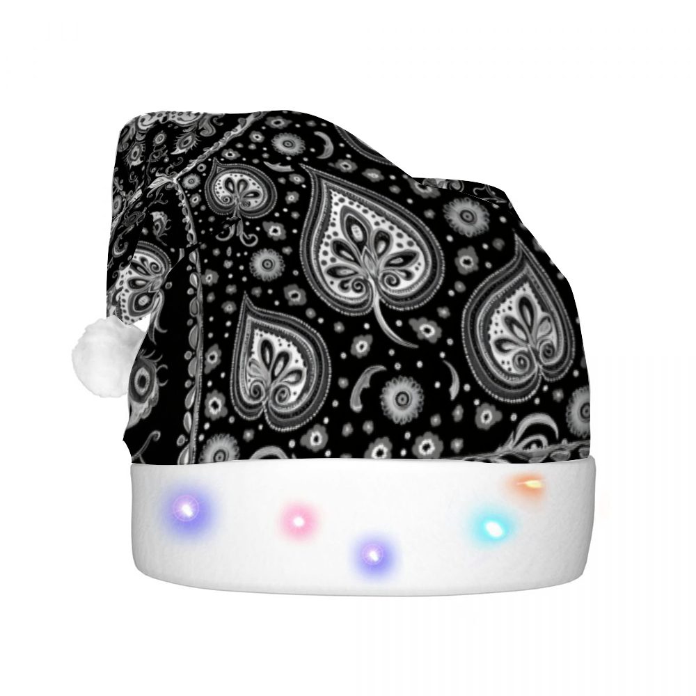 Bandana Paisley Print LED Light-up Christmas Hat