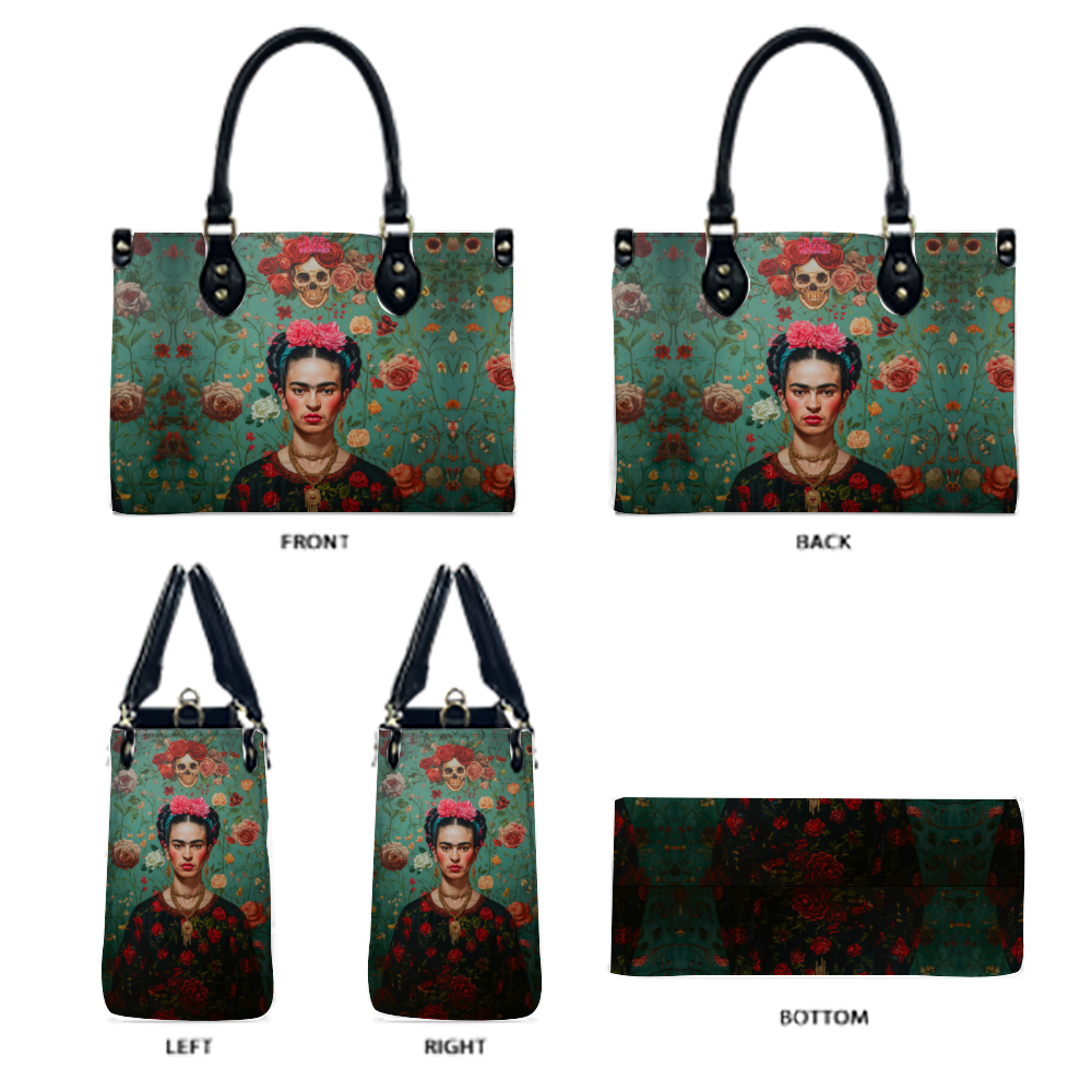 She is Kahlo Women Fashion PU Leather Tote