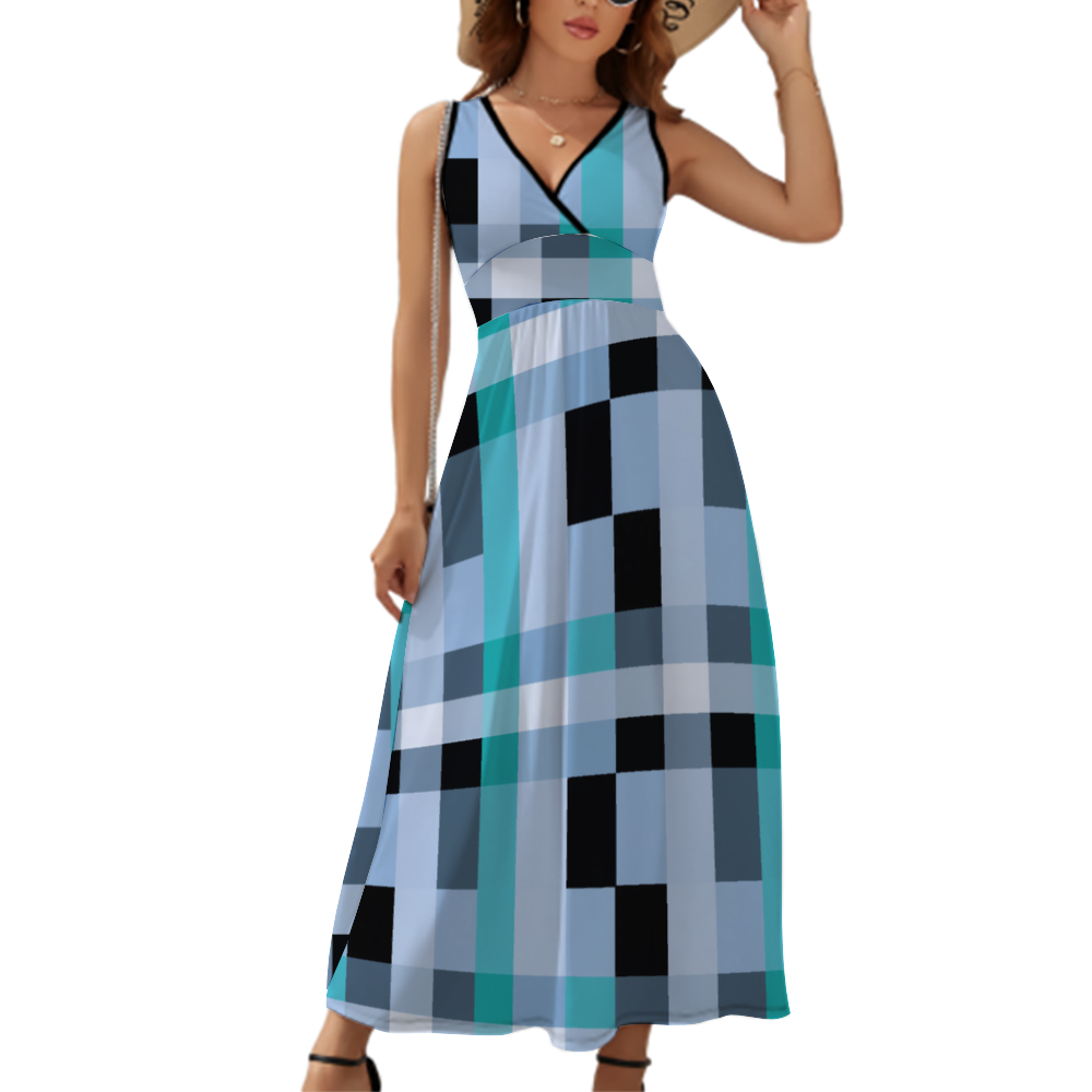 Dela Parra Women's Sleeveless Dress Summer Fashion Long Skirts
