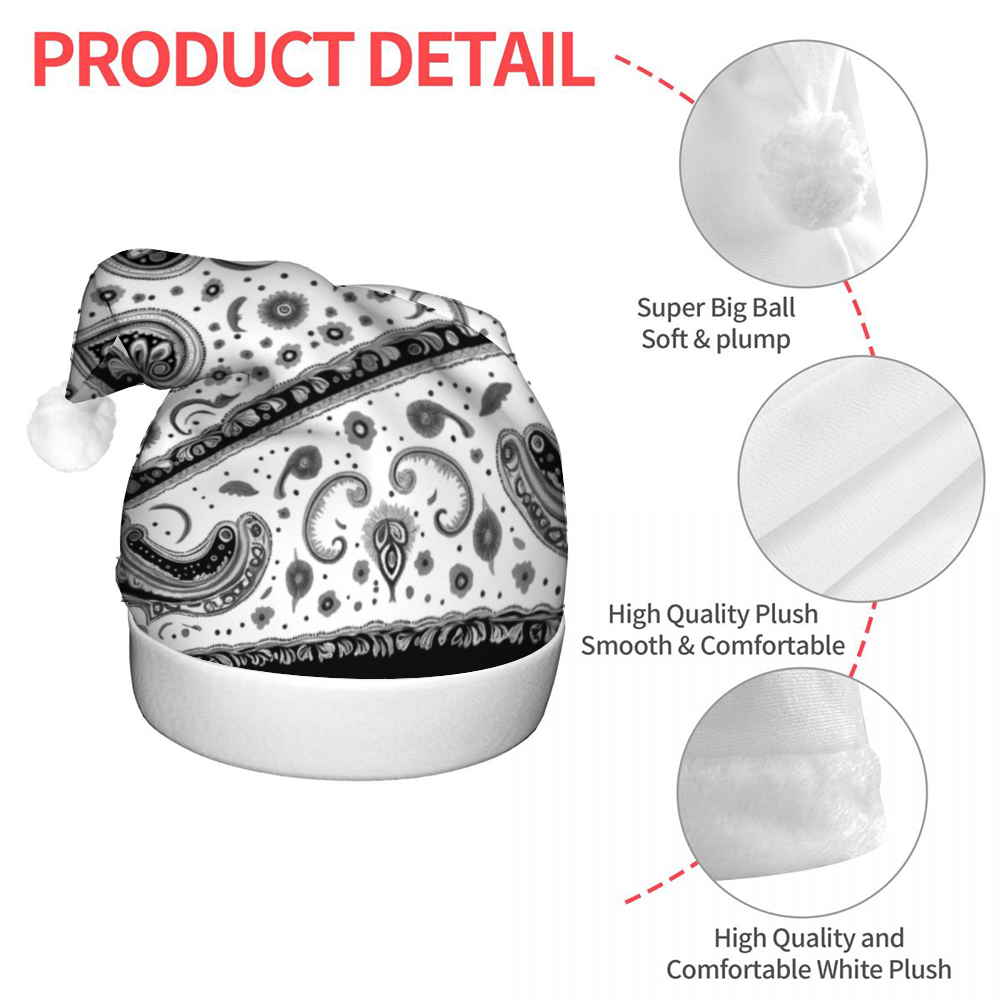 Paisley Bandana Print Christmas Hat