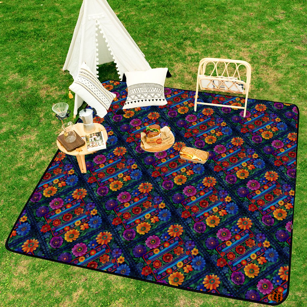 Latin Floral Bouquet Zipper Style Picnic Mat