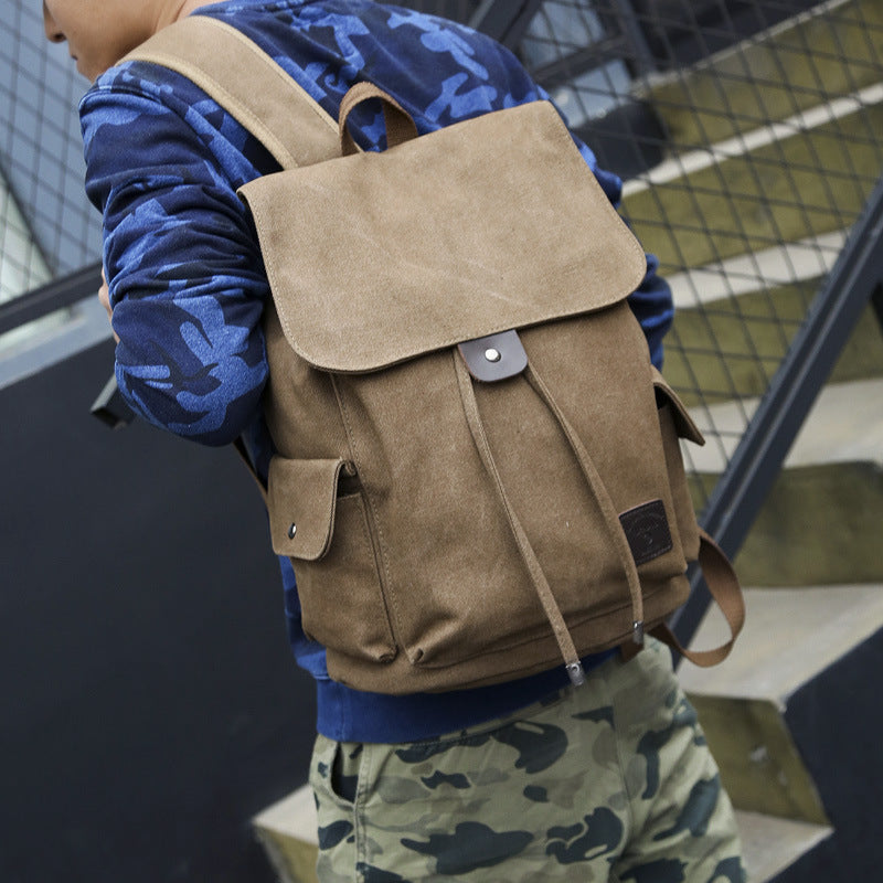 Casual canvas travel backpack,