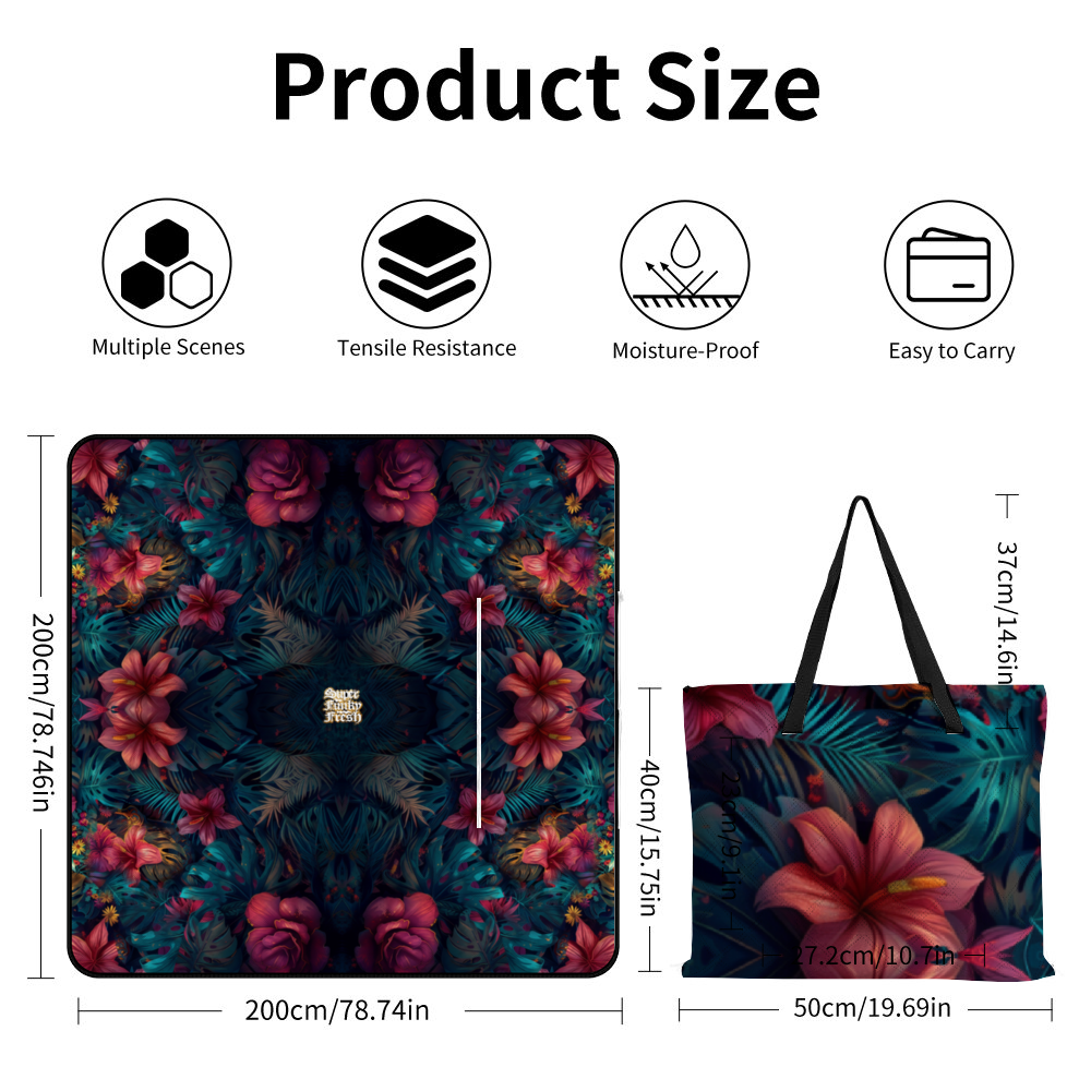 Super Funky Fresh Zipper Style Picnic Mat