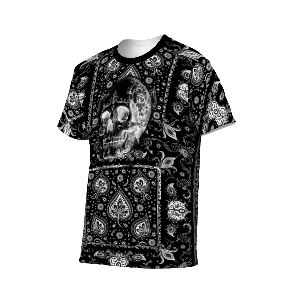 Skull Paisley All Over Print T-Shirt