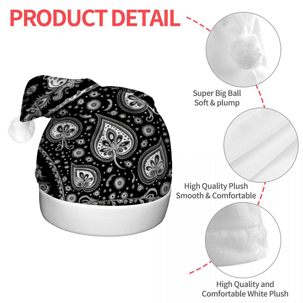 Bandana Paisley Print LED Light-up Christmas Hat