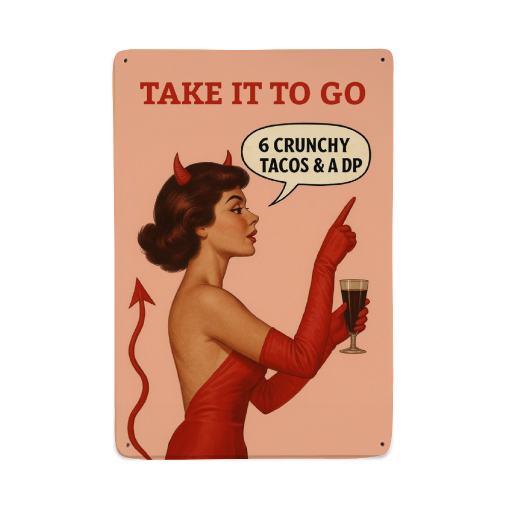 6 Tacos and a DP Classic Aluminum Signs 8" x 12"