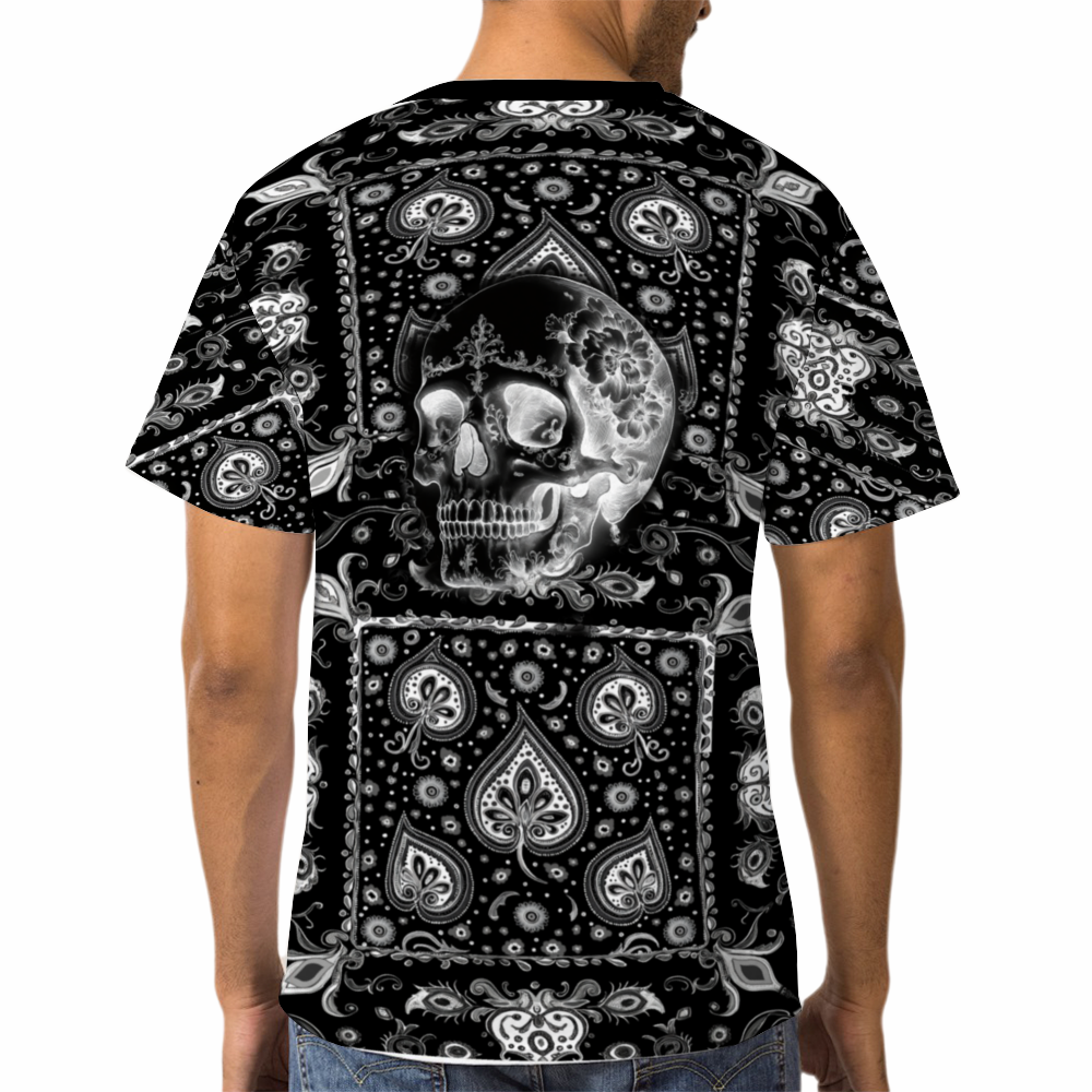 Skull Paisley All Over Print T-Shirt