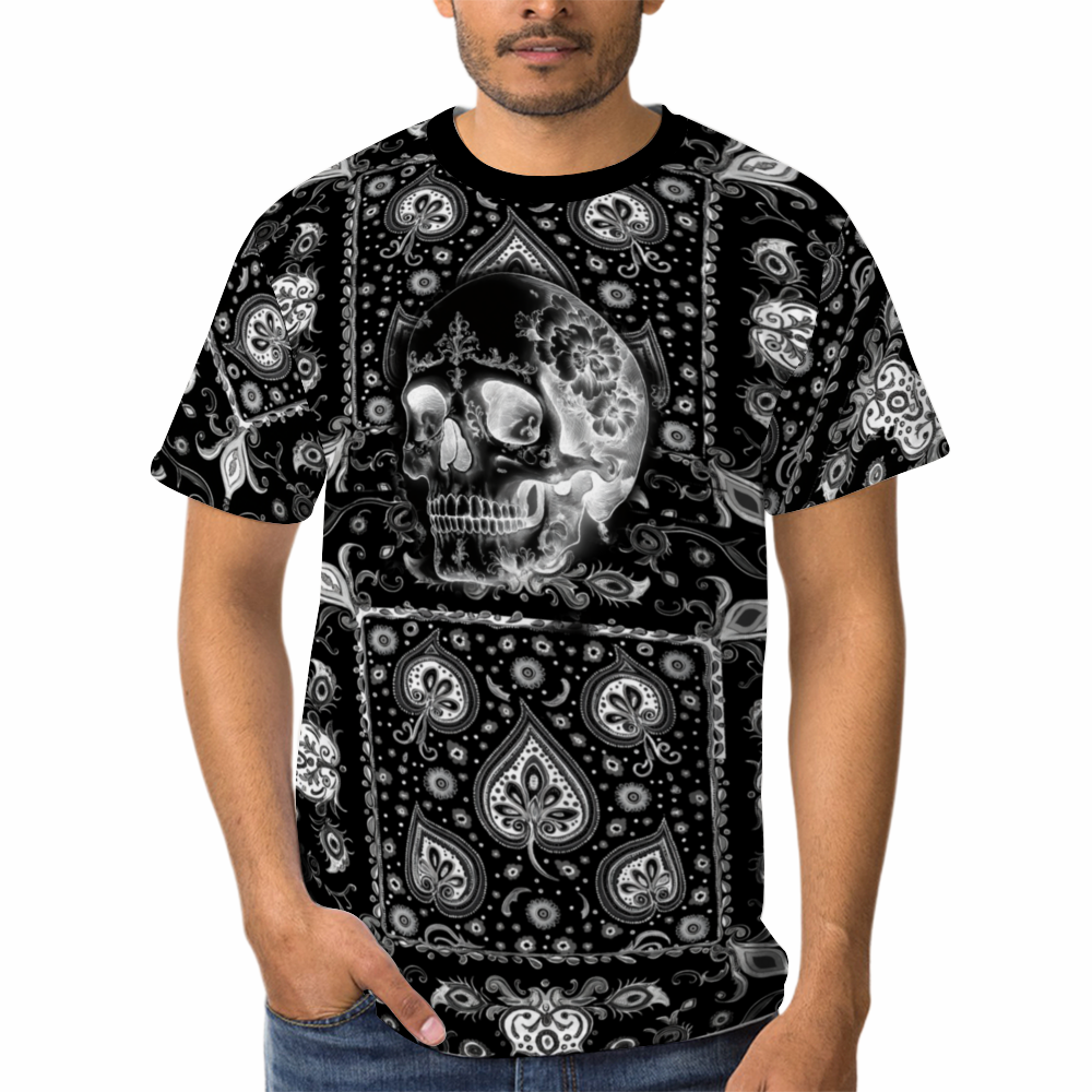 Skull Paisley All Over Print T-Shirt