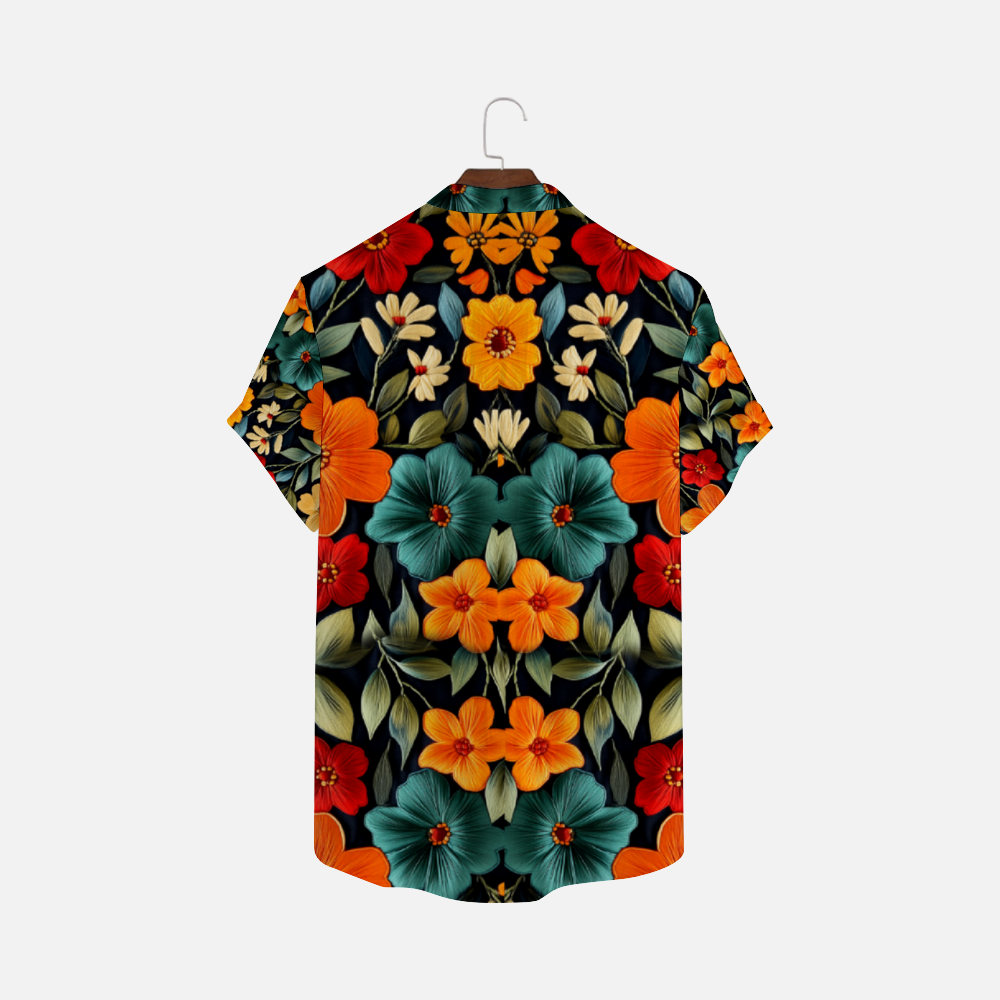 Custom Unisex Short-sleeve T-Shirts Blouses with Button