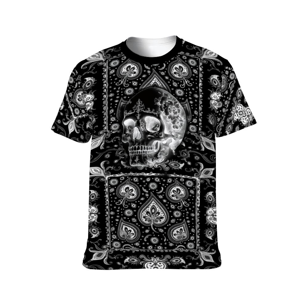 Skull Paisley All Over Print T-Shirt