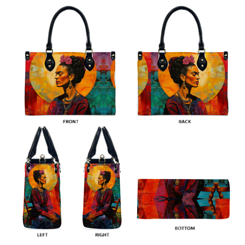 She is Kahlo, A Fashion PU Leather Tote