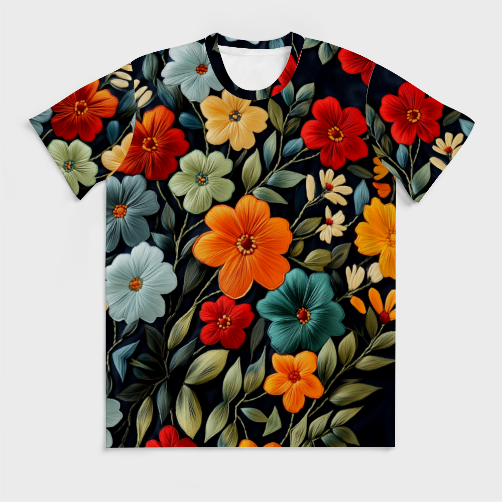 Floral Embroidery Print