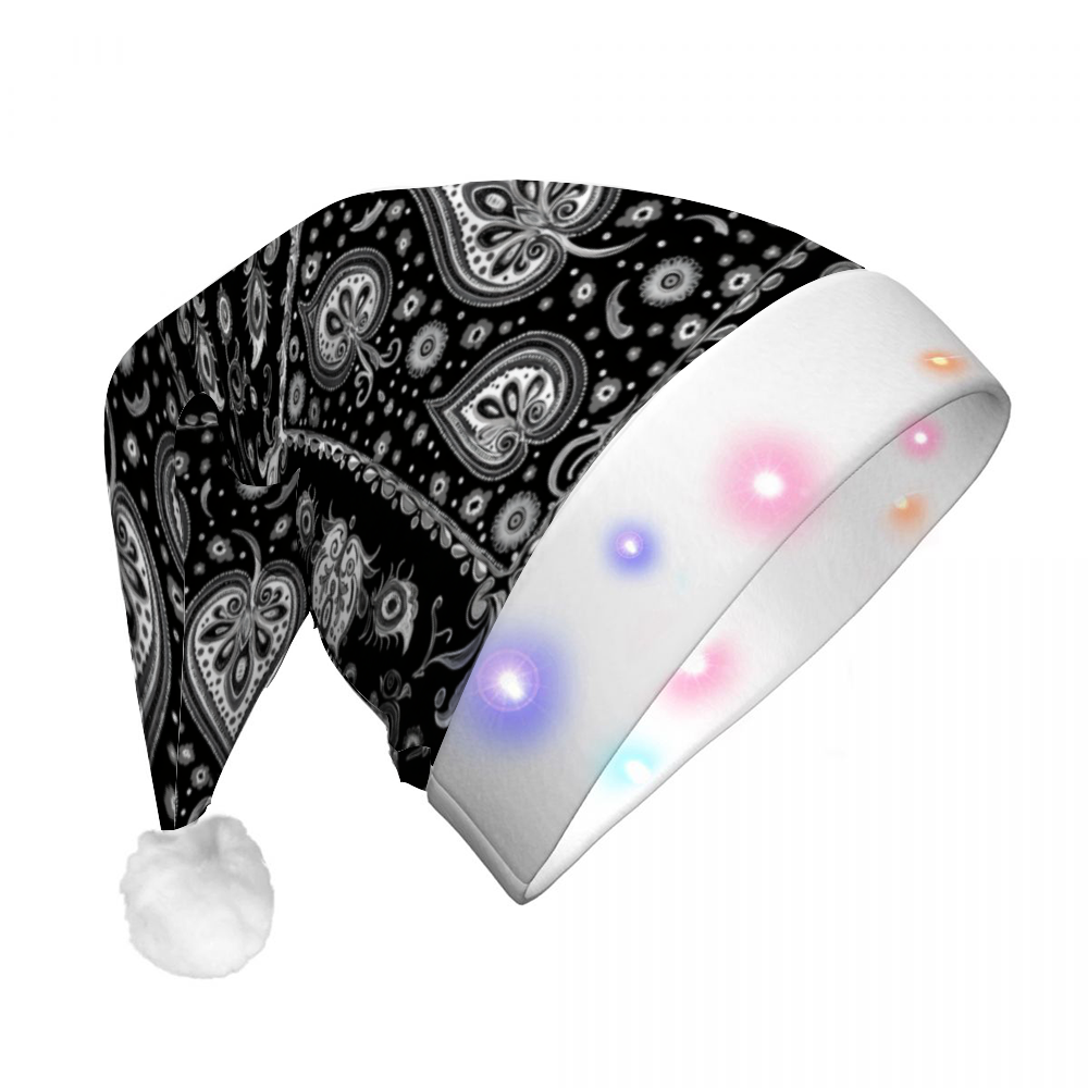 Bandana Paisley Print LED Light-up Christmas Hat