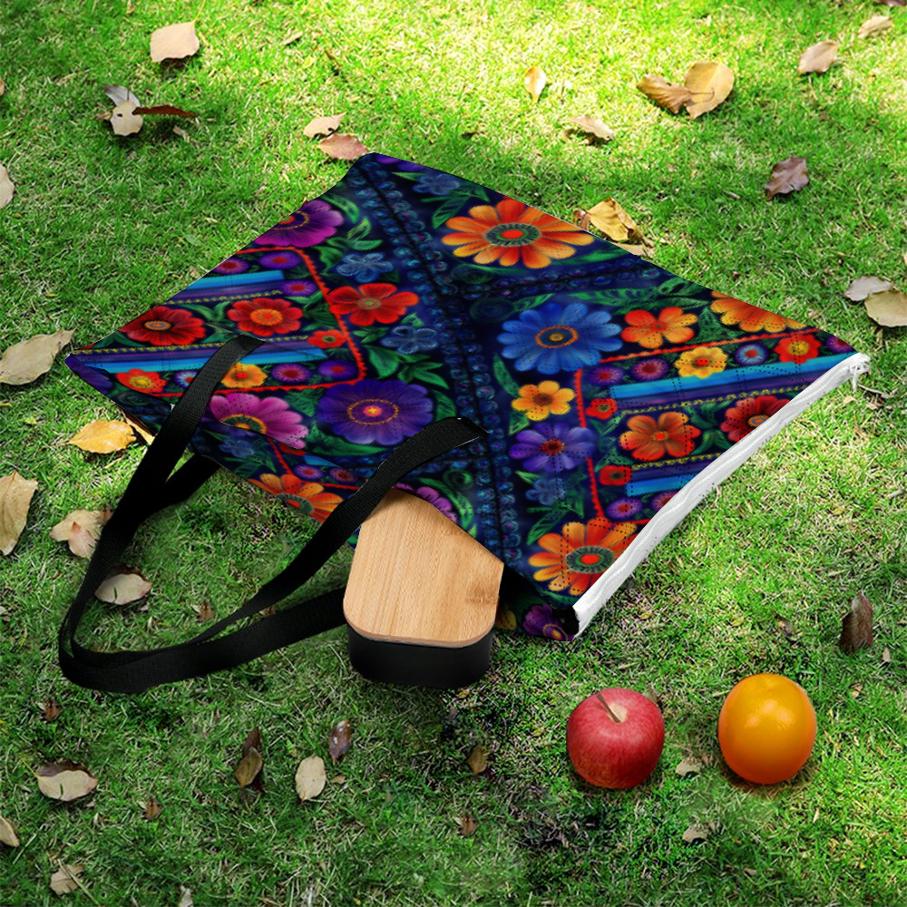 Latin Floral Bouquet Zipper Style Picnic Mat