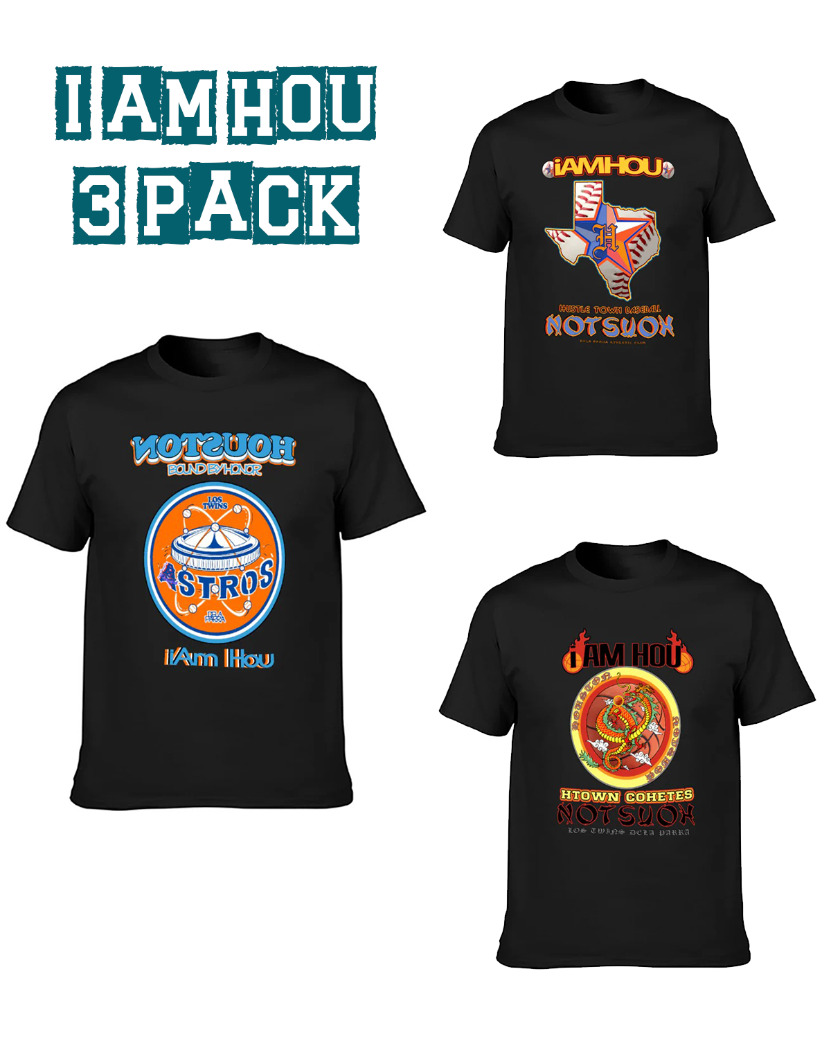 3 Pack Houston Sports Dedication