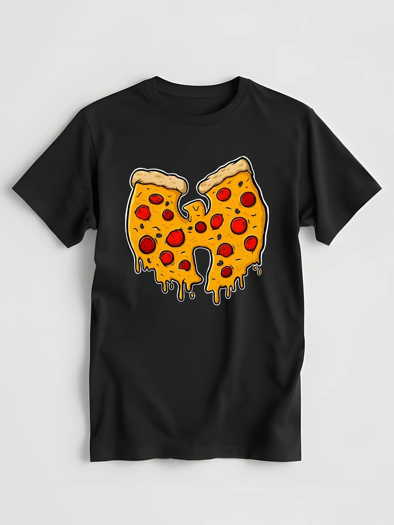 Wu Clan Tangs Pizza T Shirt Mutisex 100% Cotton Tee Shirt Short Sleeve