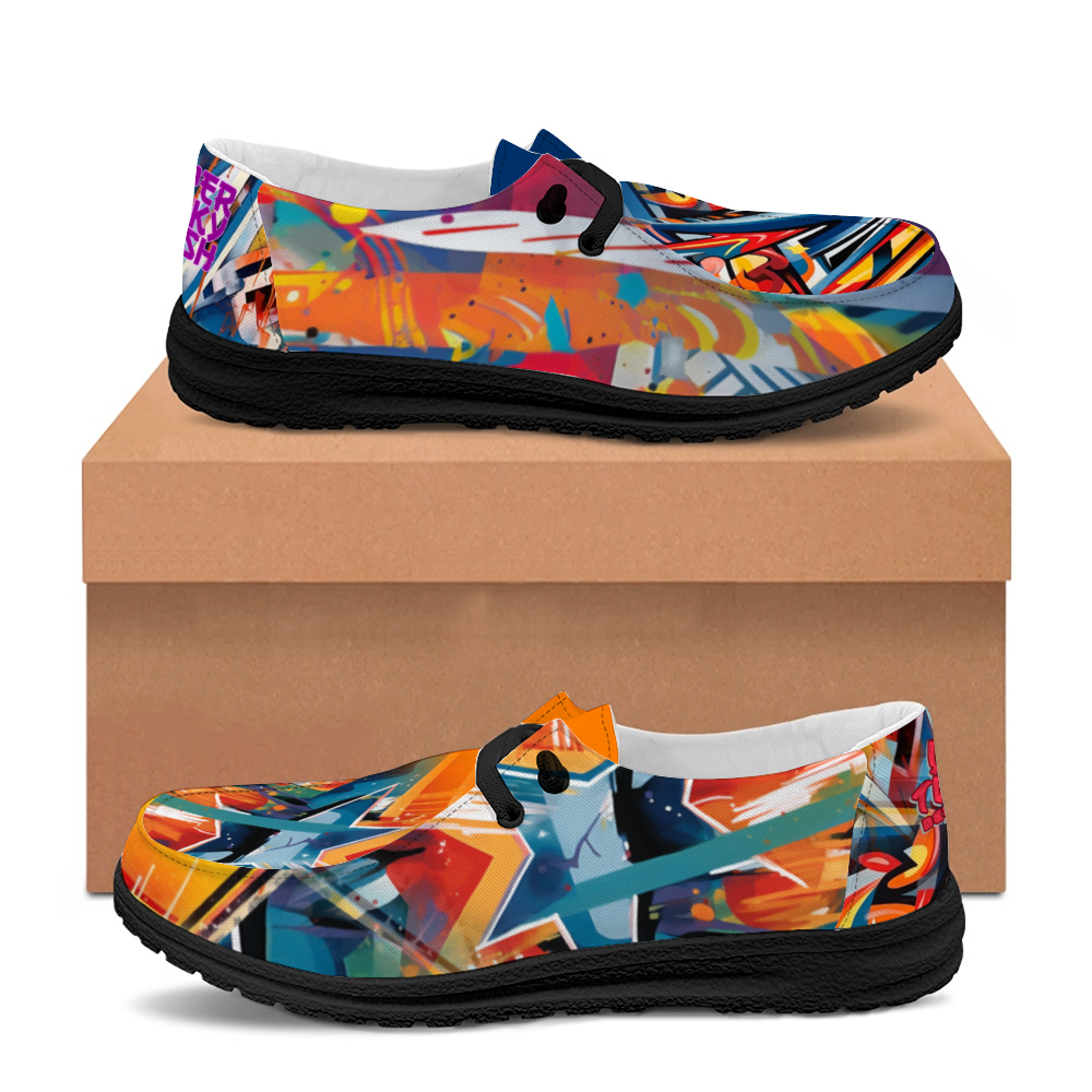 Black/White Sole Custom Graffiti Loafer