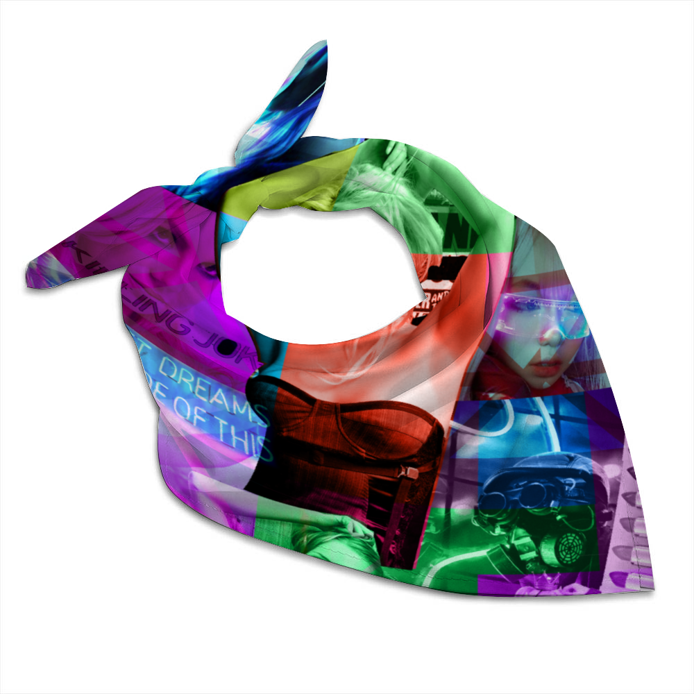Britney DeLa Parra Silk-liked Scarf 36" x 36" Thin Satin Shawl