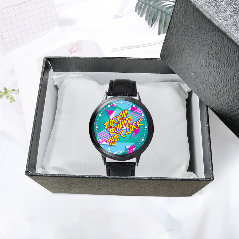 Rockin Round The Clock Watch Black LED Touch Screen Watch
