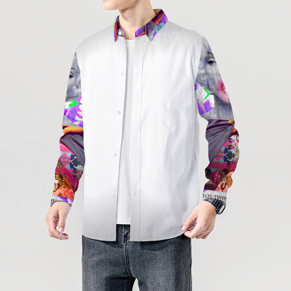 Off Gray DeLa Monroe Sleeve Print Long Sleeves Shirt Unisex Custom Shirts