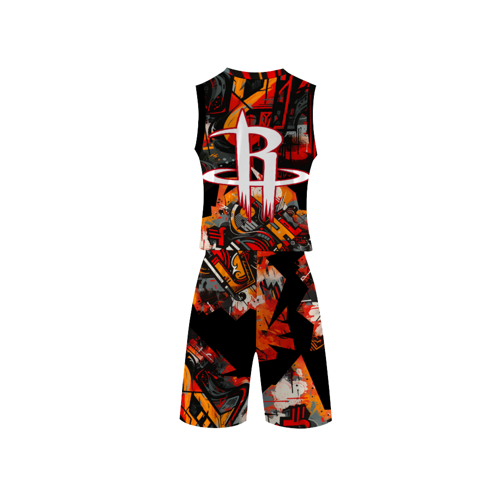 HOUSTON dedication V neck Basketball Suit