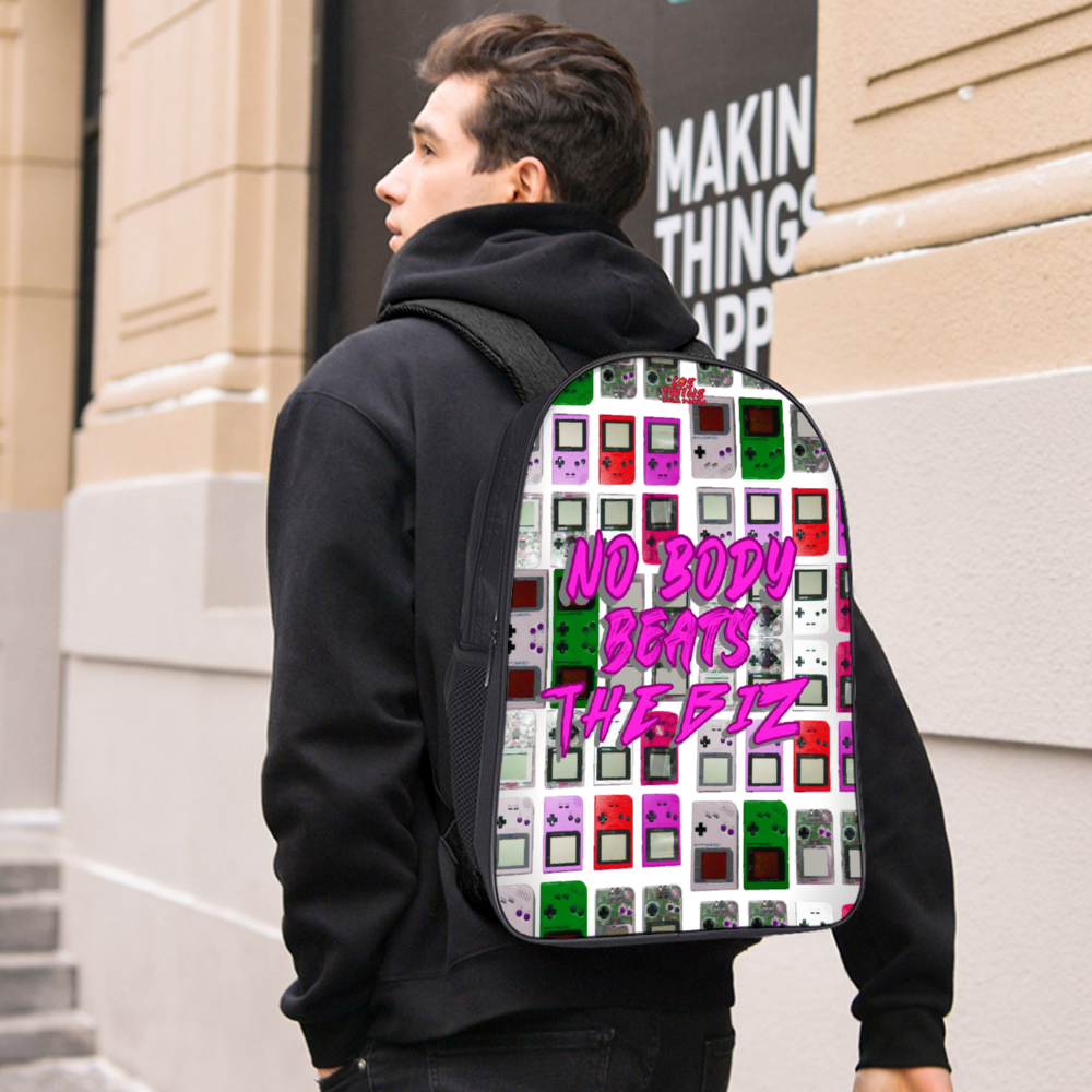 No Body Beats the Biz ( :Game Boy" Travel Backpack 11" x 15.7" x 6.3"