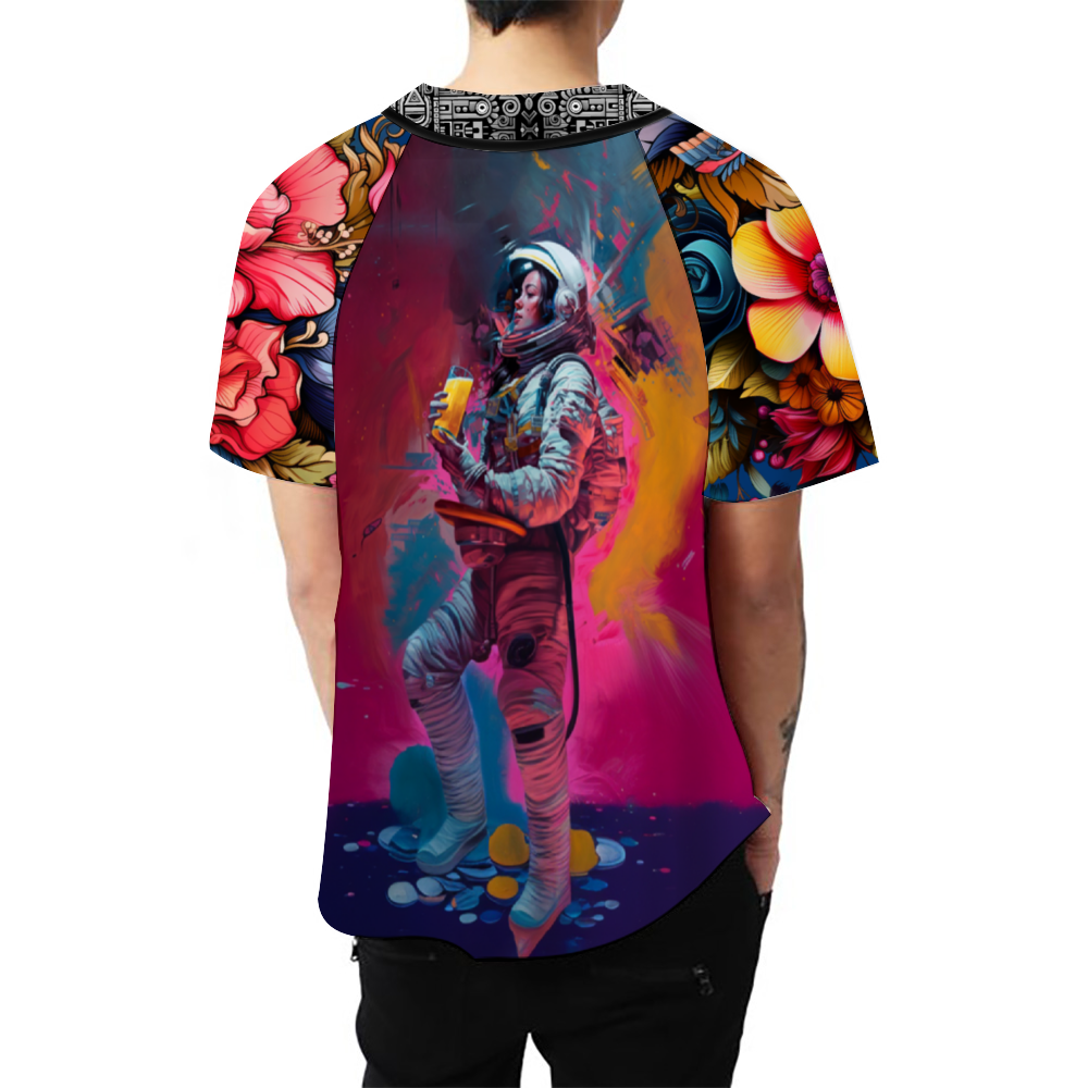 Astronaut Flowers Baseball Jersey Sports Jersey