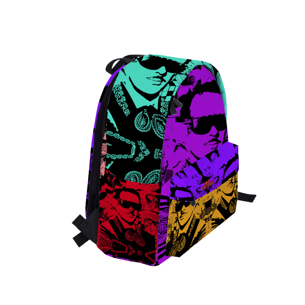 Dela Parra Graffiti Zippered Travel Backpack 14" x 18" x 4" Schoolbag