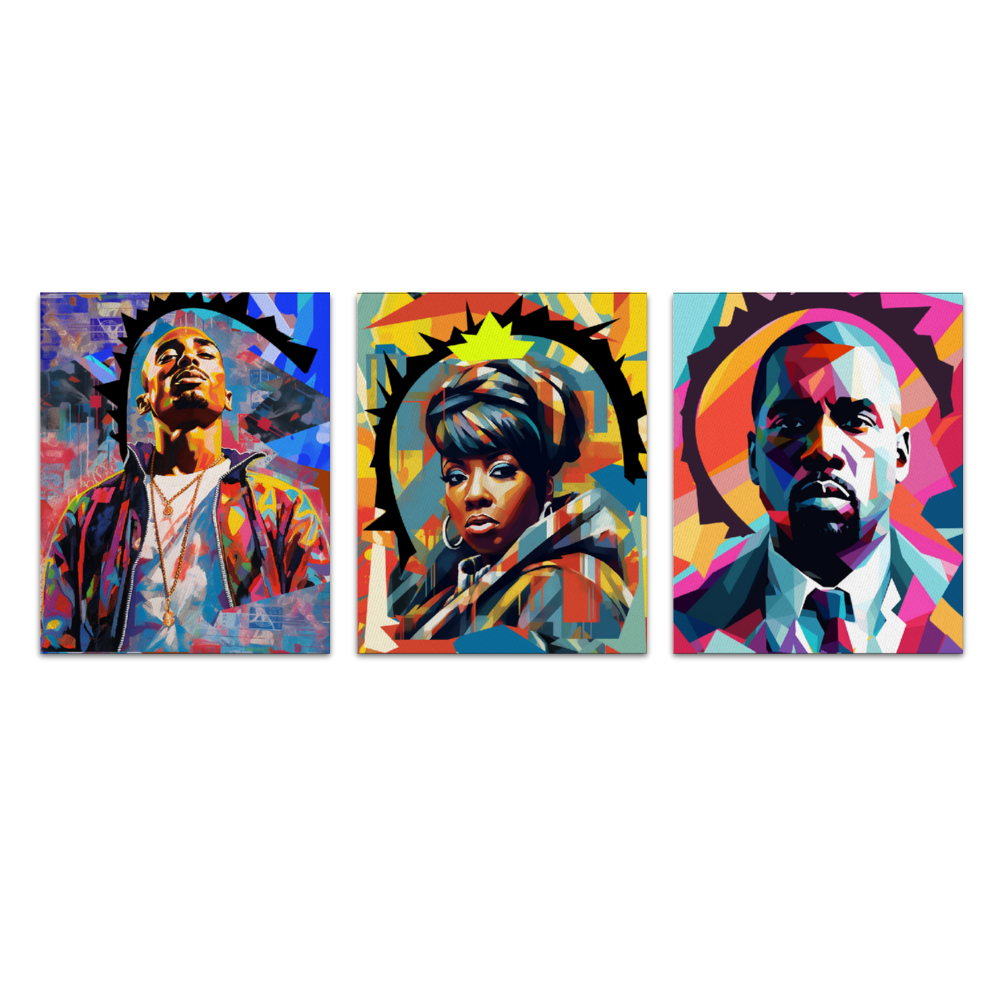 Kings and Queens 3 Piece Framed Canvas Painting Set