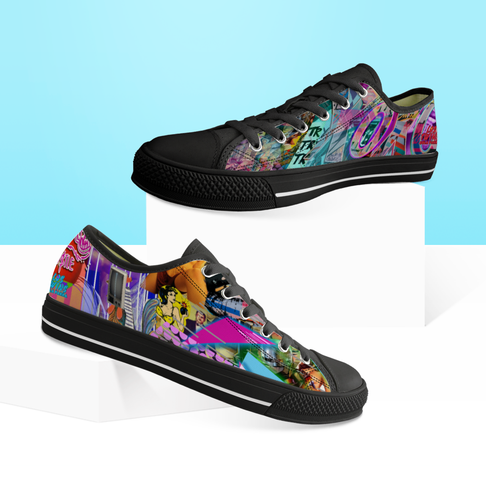 XOXO Unisex Black Low Top Canvas Shoes