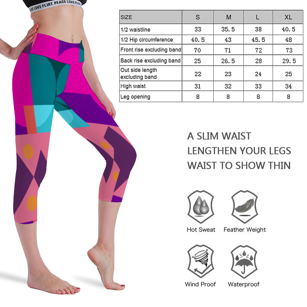 Super Funky Fresh Women's High Waisted Capri Yoga leggings