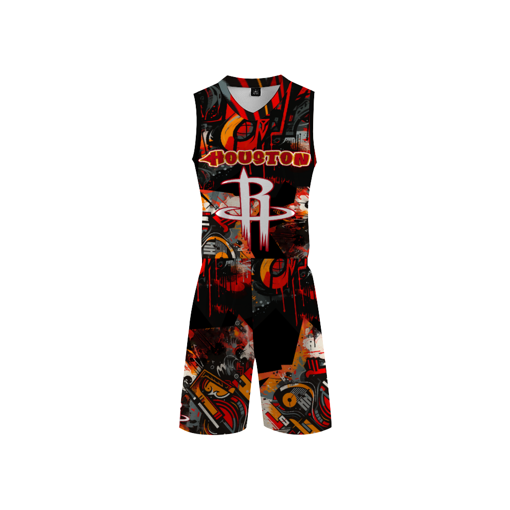 HOUSTON dedication V neck Basketball Suit