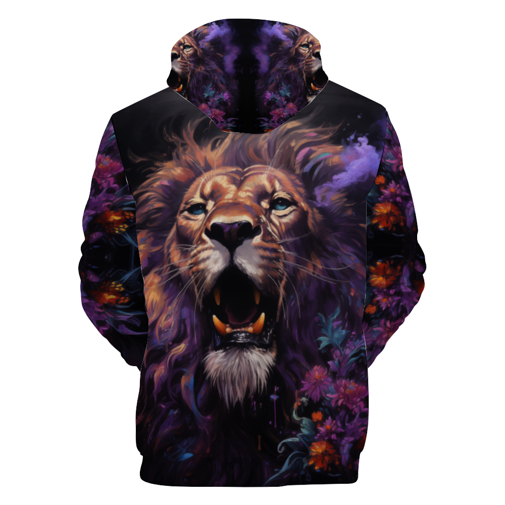 King of The Jungle Hoodies Unisex All Over Print Plush Hoodies with Pockets