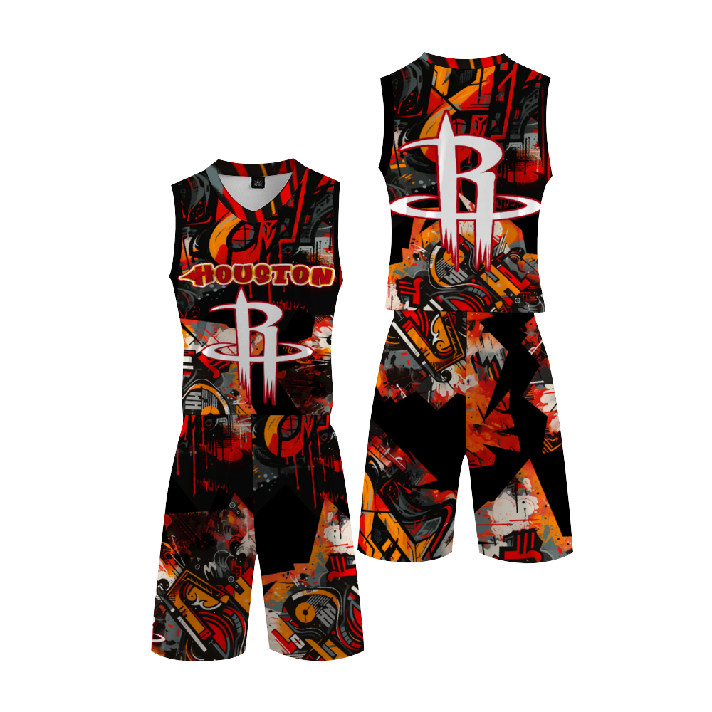 HOUSTON dedication V neck Basketball Suit