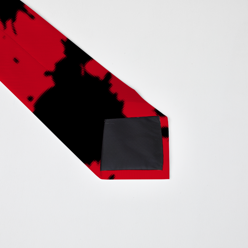 Black Paint Drip on Red Men's Classic Tie