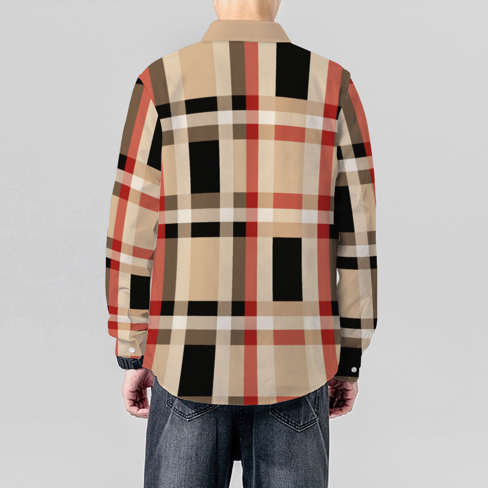 Spring Plaid Long Sleeve Unisex Shirts Button Up