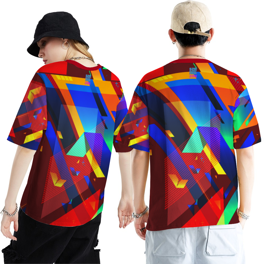 Fractual Fresh Red Short Sleeve T-Shirts Casual Shirts Fashionable Tees