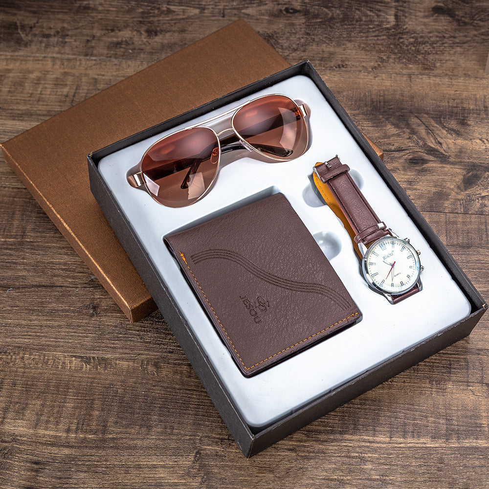 Men's Gift Set Beautiful Pack Watch Money Ink Mirror Setting Foreign Trade Creative Combination Set