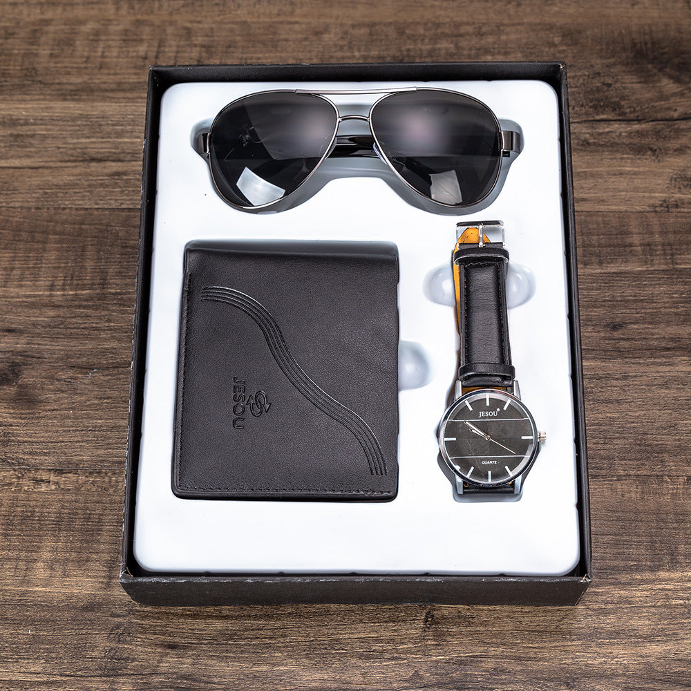 Men's Gift Set Beautiful Pack Watch Money Ink Mirror Setting Foreign Trade Creative Combination Set