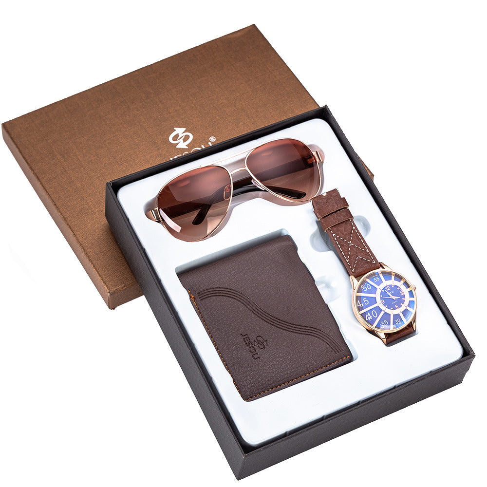 Men's Gift Set Beautiful Pack Watch Money Ink Mirror Setting Foreign Trade Creative Combination Set