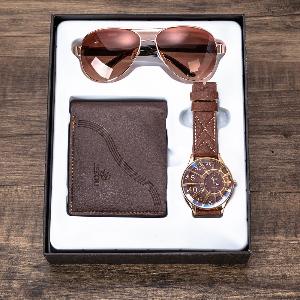 Men's Gift Set Beautiful Pack Watch Money Ink Mirror Setting Foreign Trade Creative Combination Set