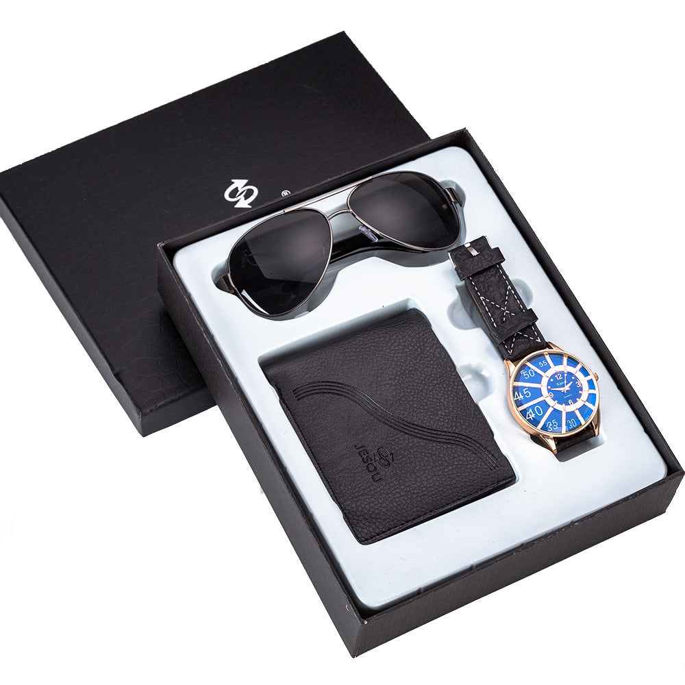 Men's Gift Set Beautiful Pack Watch Money Ink Mirror Setting Foreign Trade Creative Combination Set