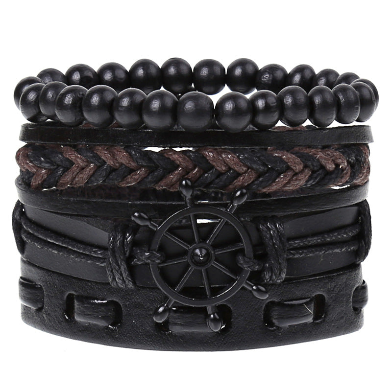 Super Funky Fresh woven combination set / leather hand rope European and