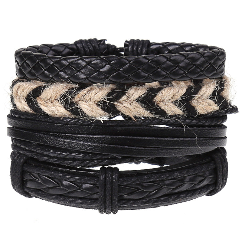 Super Funky Fresh woven combination set / leather hand rope European and