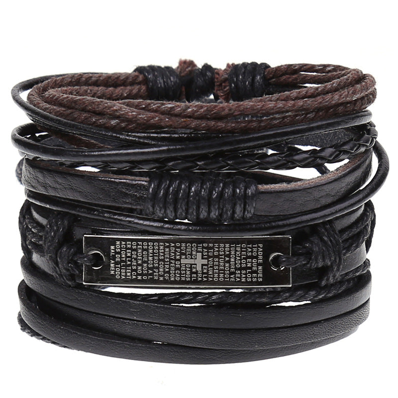 Super Funky Fresh woven combination set / leather hand rope European and