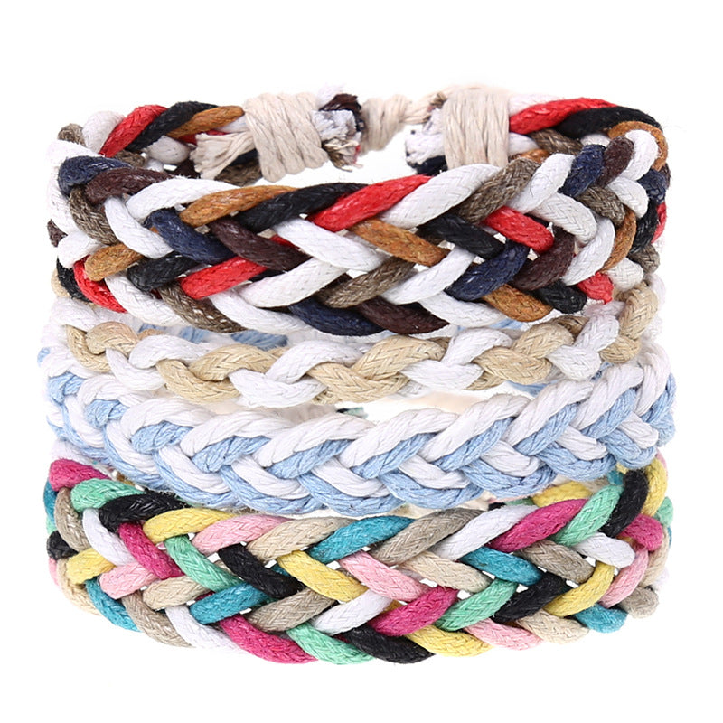 Super Funky Fresh woven combination set / leather hand rope European and