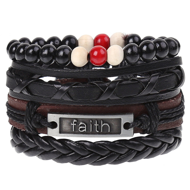 Super Funky Fresh woven combination set / leather hand rope European and