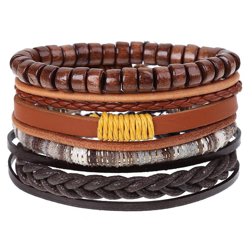 Super Funky Fresh woven combination set / leather hand rope European and