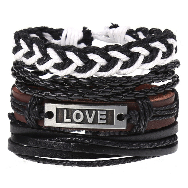 Super Funky Fresh woven combination set / leather hand rope European and