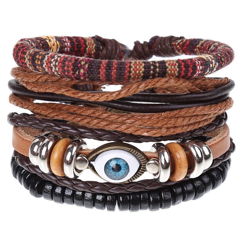 Super Funky Fresh woven combination set / leather hand rope European and